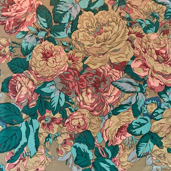 Vintage Ralph Lauren Floral Pattern 100% Silk Scarf Made in Japan 34" Vintage - Picture 3 of 12